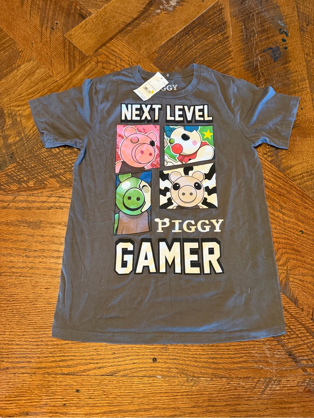 Next Level Piggy Gamer Kids Tee - Gray
